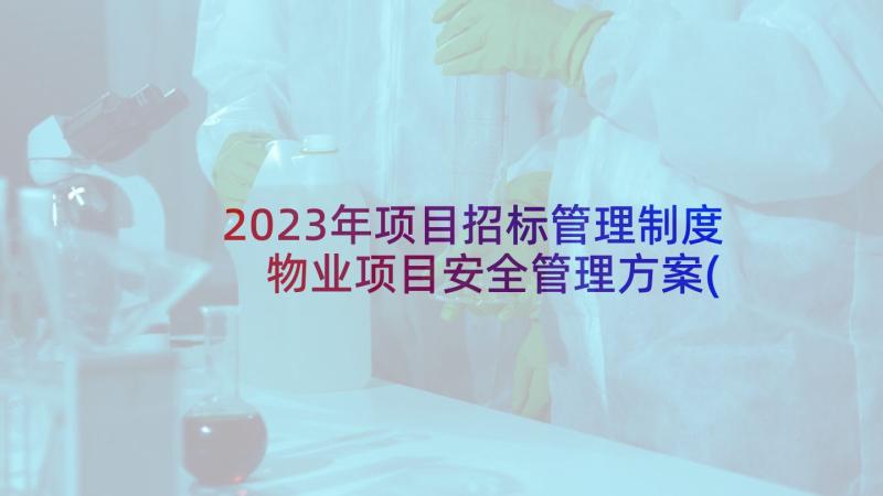 2023年项目招标管理制度 物业项目安全管理方案(精选10篇)