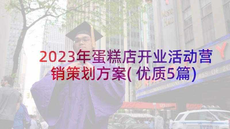 2023年蛋糕店开业活动营销策划方案(优质5篇)