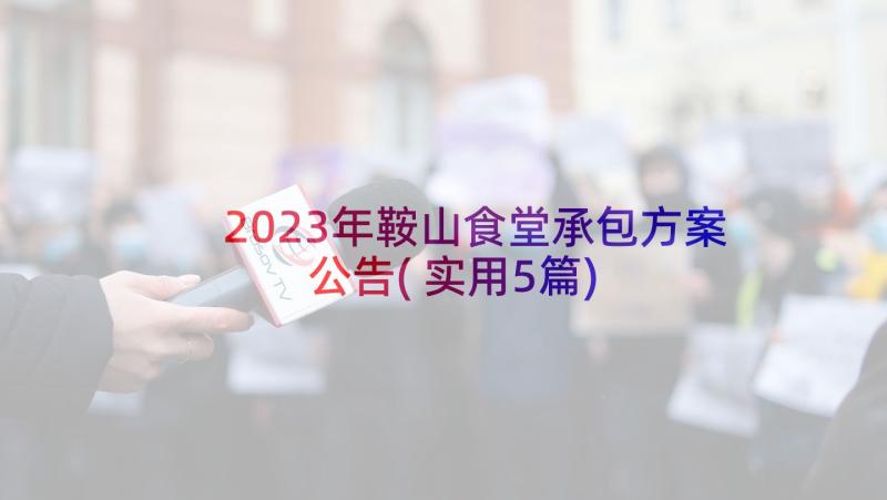 2023年鞍山食堂承包方案公告(实用5篇)
