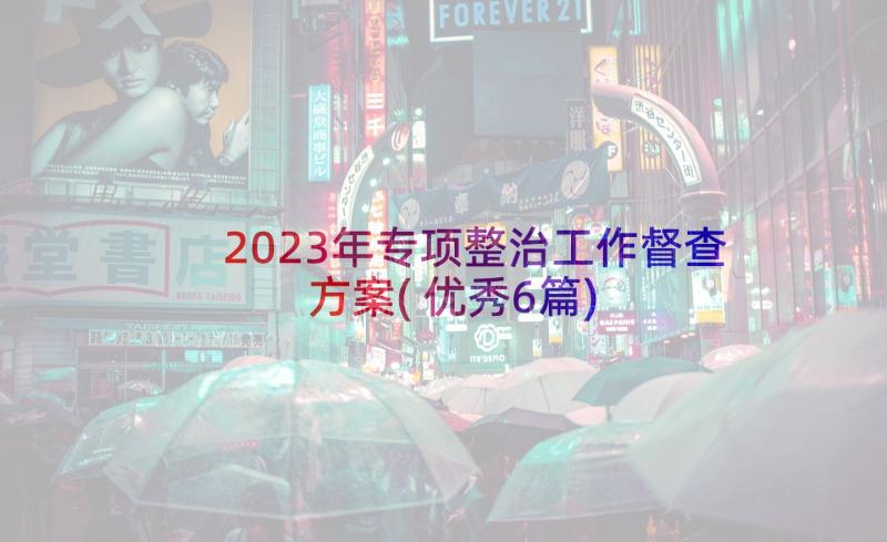 2023年专项整治工作督查方案(优秀6篇)