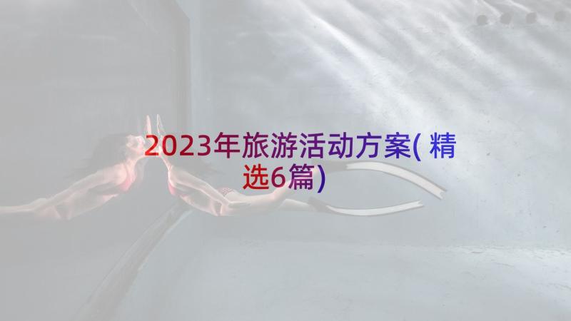 2023年旅游活动方案(精选6篇)