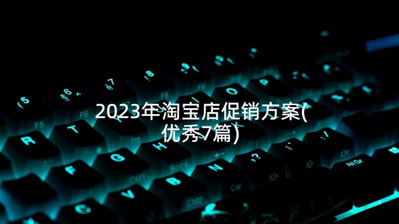 2023年淘宝店促销方案(优秀7篇)