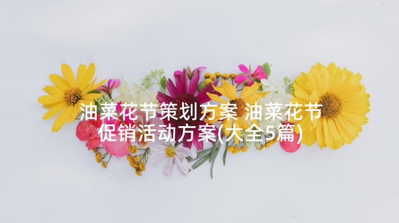 油菜花节策划方案 油菜花节促销活动方案(大全5篇)