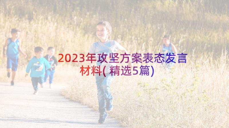 2023年攻坚方案表态发言材料(精选5篇)