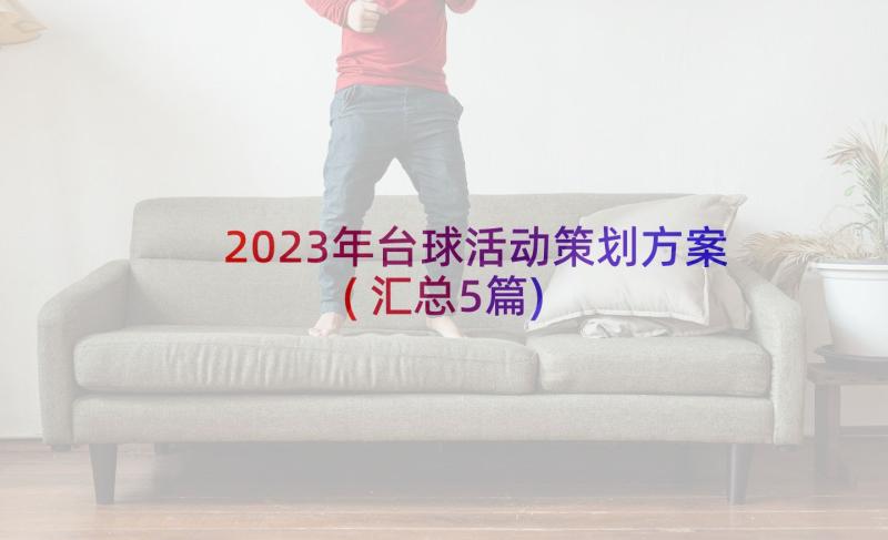 2023年台球活动策划方案(汇总5篇)