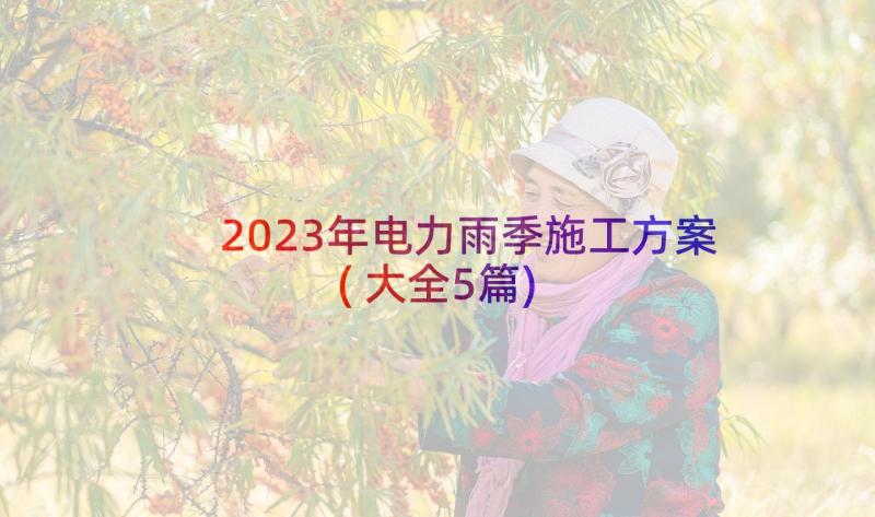 2023年电力雨季施工方案(大全5篇)