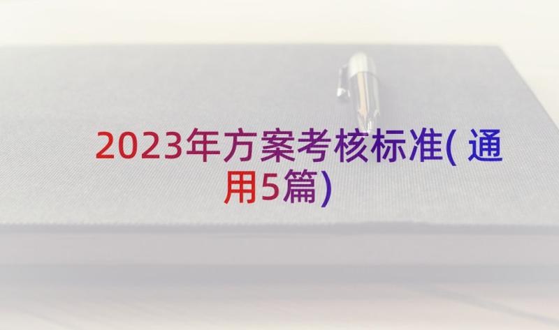 2023年方案考核标准(通用5篇)