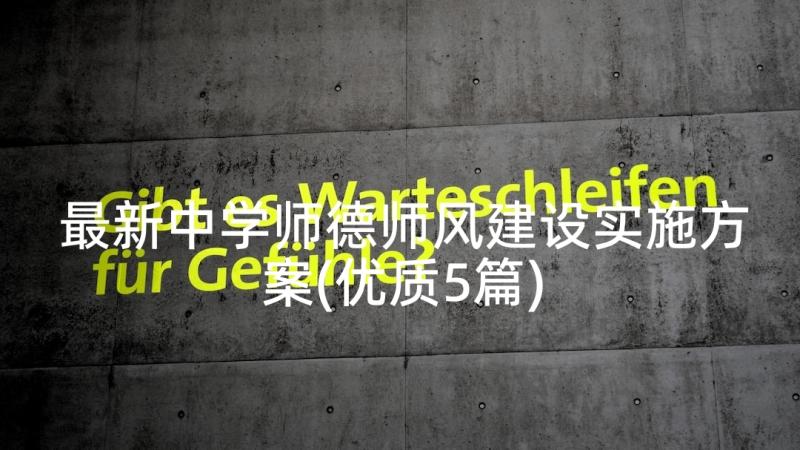 最新中学师德师风建设实施方案(优质5篇)