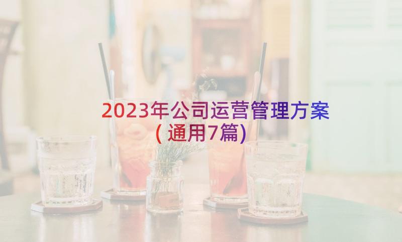 2023年公司运营管理方案(通用7篇)