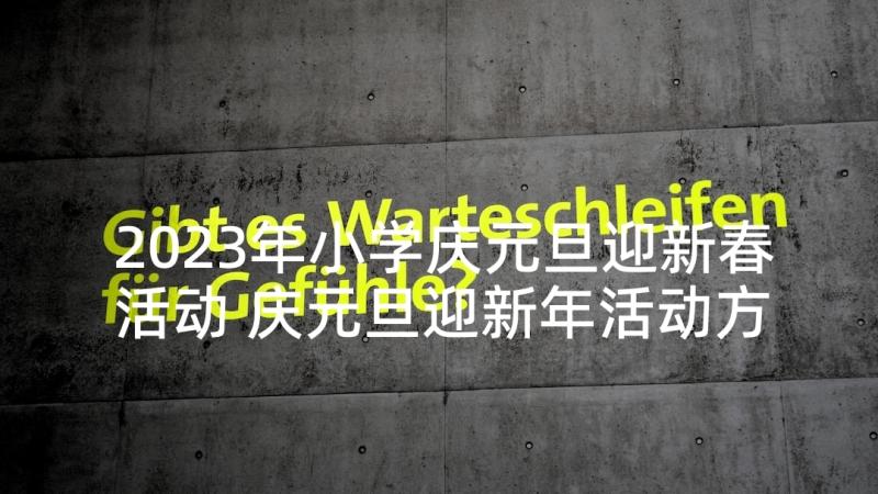 2023年小学庆元旦迎新春活动 庆元旦迎新年活动方案(优秀9篇)