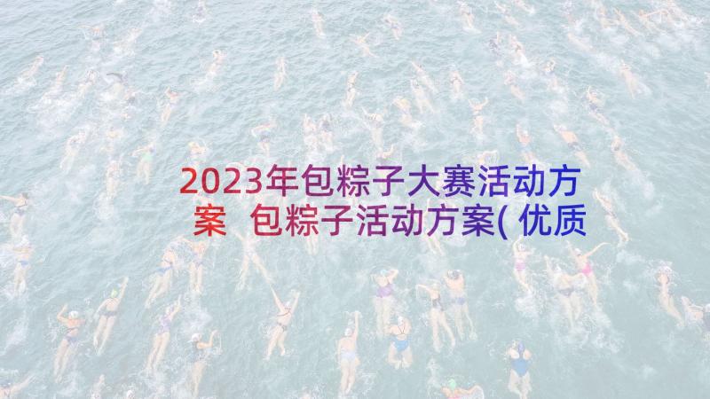 2023年包粽子大赛活动方案 包粽子活动方案(优质8篇)