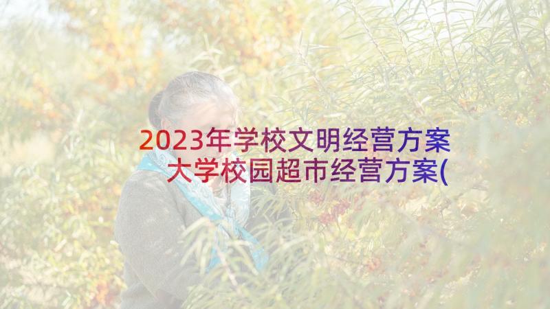 2023年学校文明经营方案 大学校园超市经营方案(优质5篇)