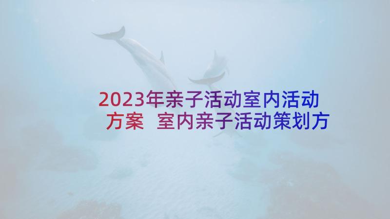 2023年亲子活动室内活动方案 室内亲子活动策划方案室内活动策划方案(优质8篇)