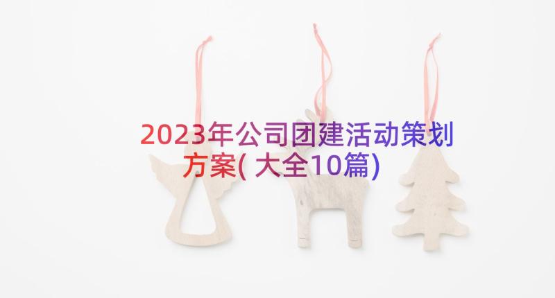 2023年公司团建活动策划方案(大全10篇)