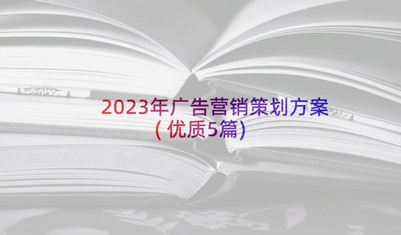 2023年广告营销策划方案(优质5篇)