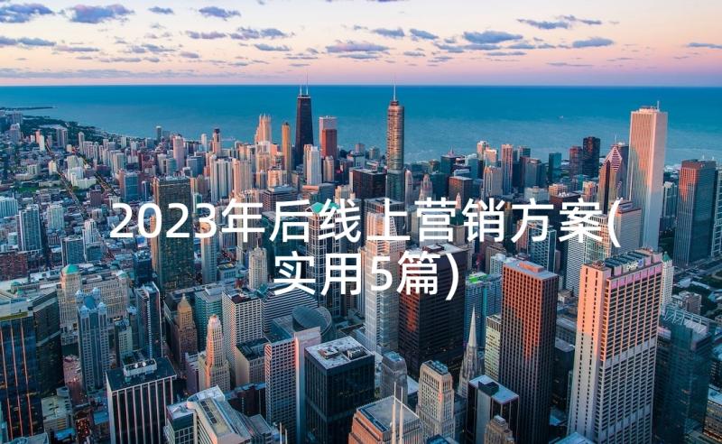 2023年后线上营销方案(实用5篇)