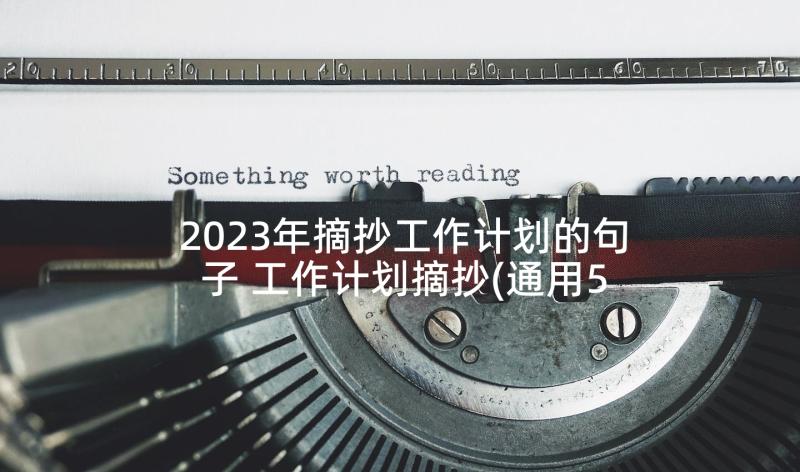 2023年摘抄工作计划的句子 工作计划摘抄(通用5篇)