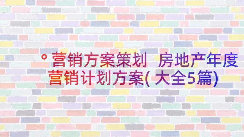 °营销方案策划 房地产年度营销计划方案(大全5篇)