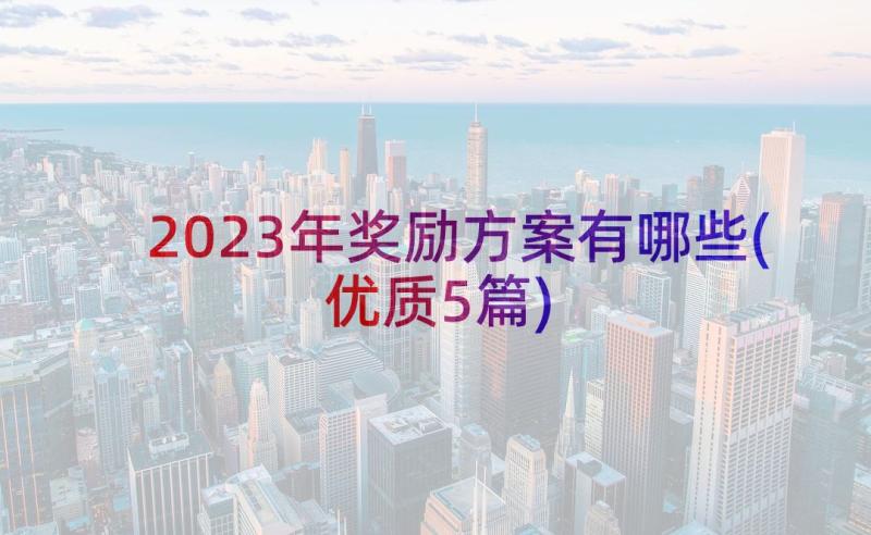 2023年奖励方案有哪些(优质5篇)