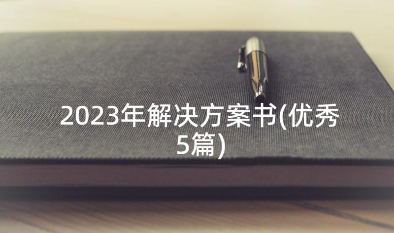 2023年解决方案书(优秀5篇)