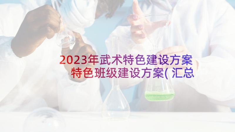 2023年武术特色建设方案 特色班级建设方案(汇总7篇)