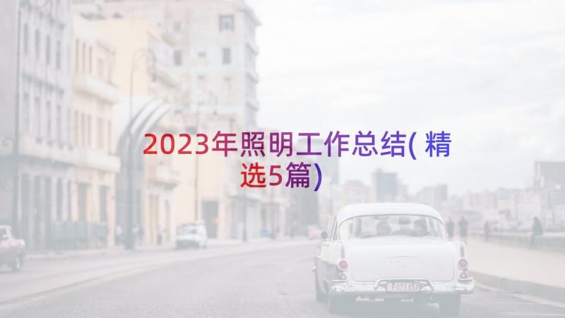 2023年照明工作总结(精选5篇)