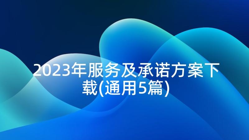 2023年服务及承诺方案下载(通用5篇)