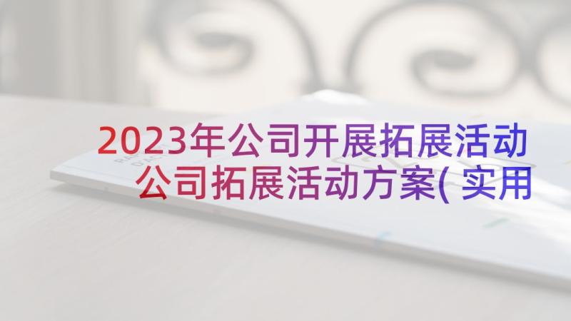 2023年公司开展拓展活动 公司拓展活动方案(实用5篇)