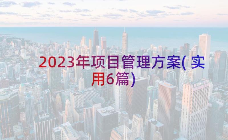 2023年项目管理方案(实用6篇)