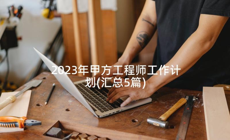 2023年甲方工程师工作计划(汇总5篇)