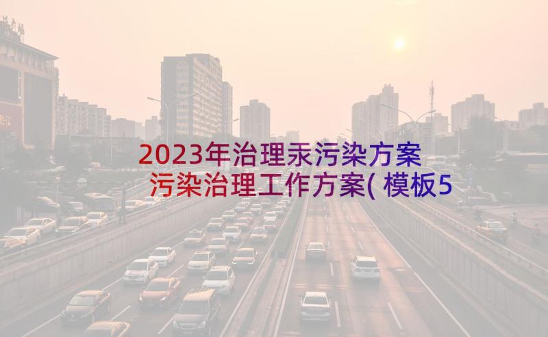 2023年治理汞污染方案 污染治理工作方案(模板5篇)