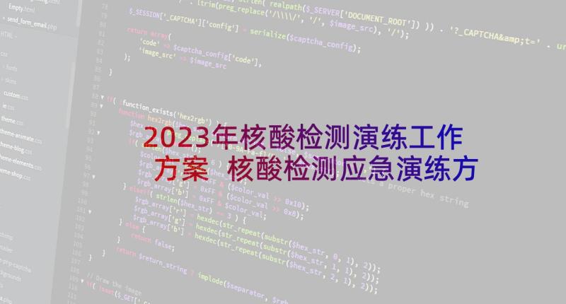 2023年核酸检测演练工作方案 核酸检测应急演练方案(实用5篇)