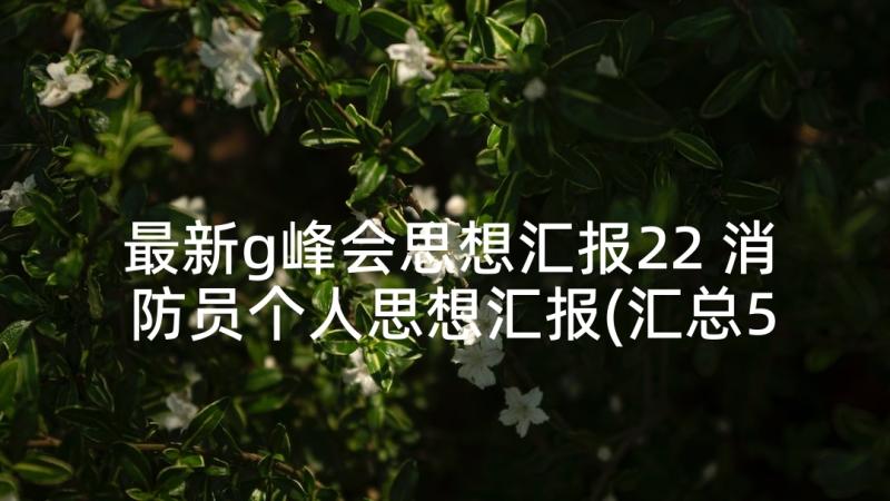 最新g峰会思想汇报22 消防员个人思想汇报(汇总5篇)