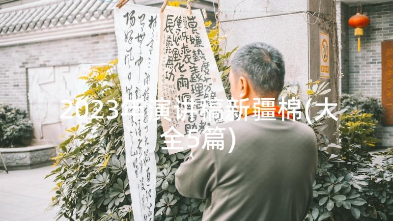 2023年演讲稿新疆棉(大全5篇)