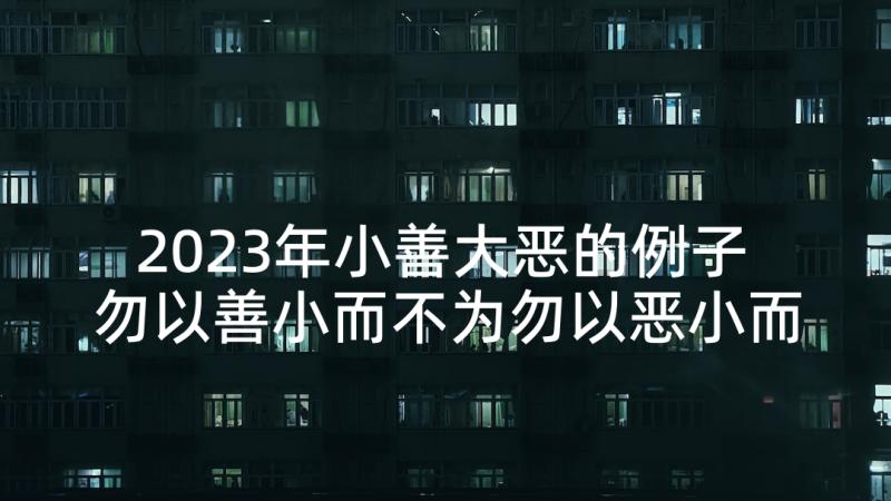 2023年小善大恶的例子 勿以善小而不为勿以恶小而为之演讲稿(通用5篇)