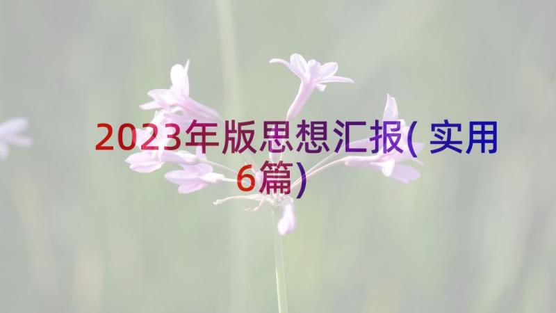 2023年版思想汇报(实用6篇)