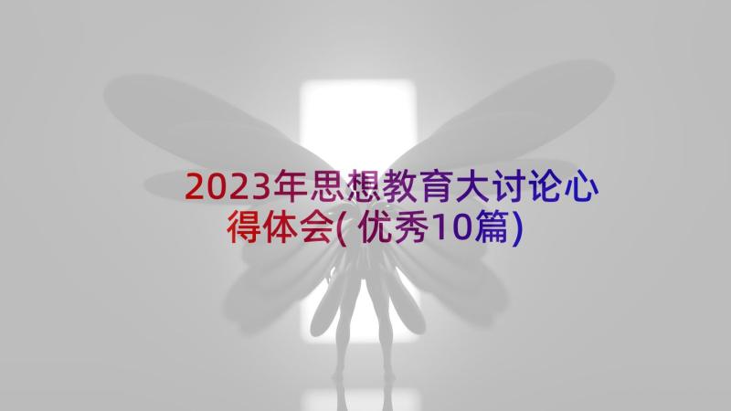 2023年思想教育大讨论心得体会(优秀10篇)