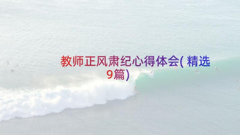 教师正风肃纪心得体会(精选9篇)