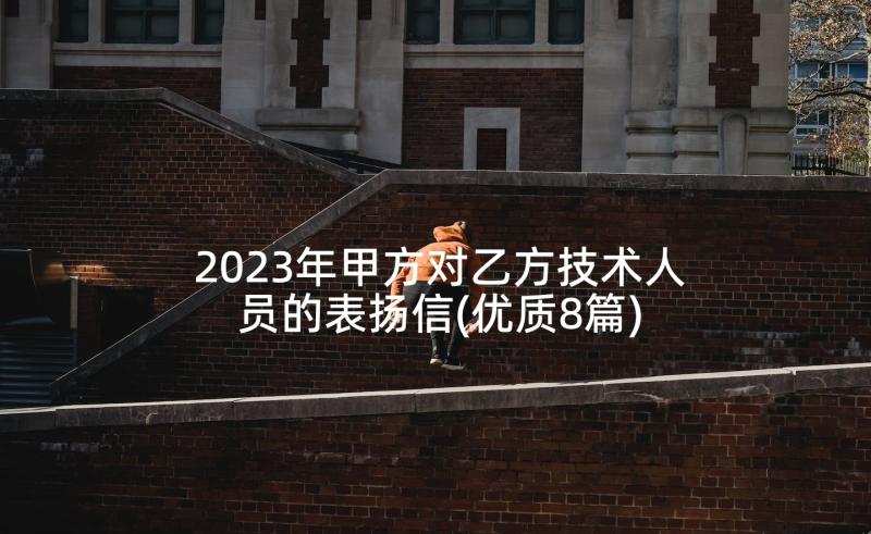 2023年甲方对乙方技术人员的表扬信(优质8篇)