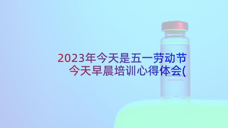 2023年今天是五一劳动节 今天早晨培训心得体会(精选6篇)