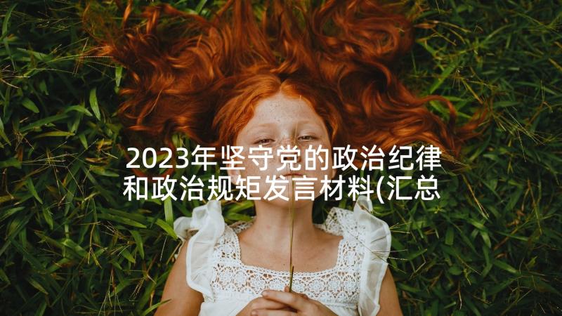 2023年坚守党的政治纪律和政治规矩发言材料(汇总5篇)