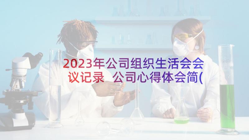 2023年公司组织生活会会议记录 公司心得体会简(大全9篇)