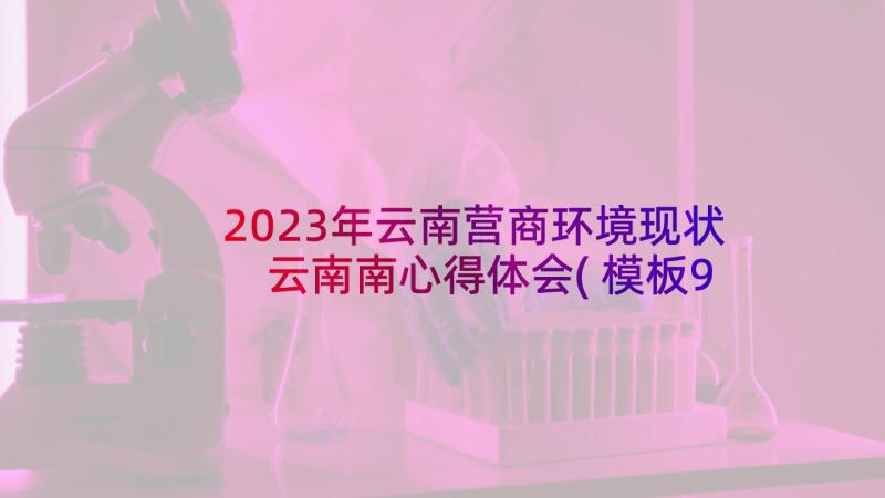 2023年云南营商环境现状 云南南心得体会(模板9篇)