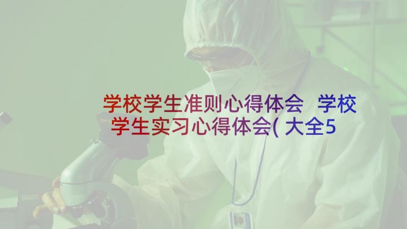 学校学生准则心得体会 学校学生实习心得体会(大全5篇)