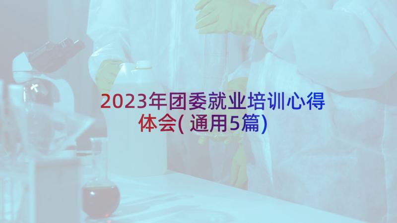 2023年团委就业培训心得体会(通用5篇)
