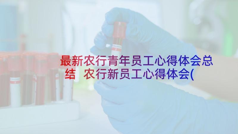 最新农行青年员工心得体会总结 农行新员工心得体会(优秀5篇)