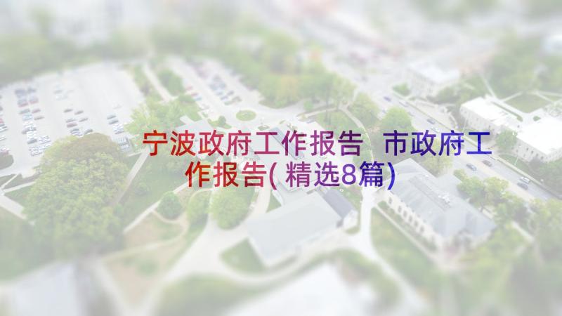 宁波政府工作报告 市政府工作报告(精选8篇)