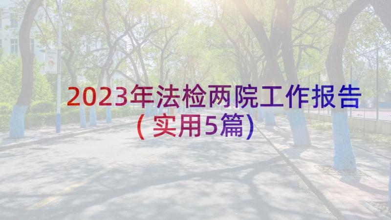 2023年法检两院工作报告(实用5篇)