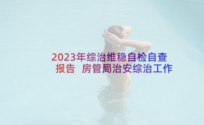 2023年综治维稳自检自查报告 房管局治安综治工作自我鉴定(精选5篇)