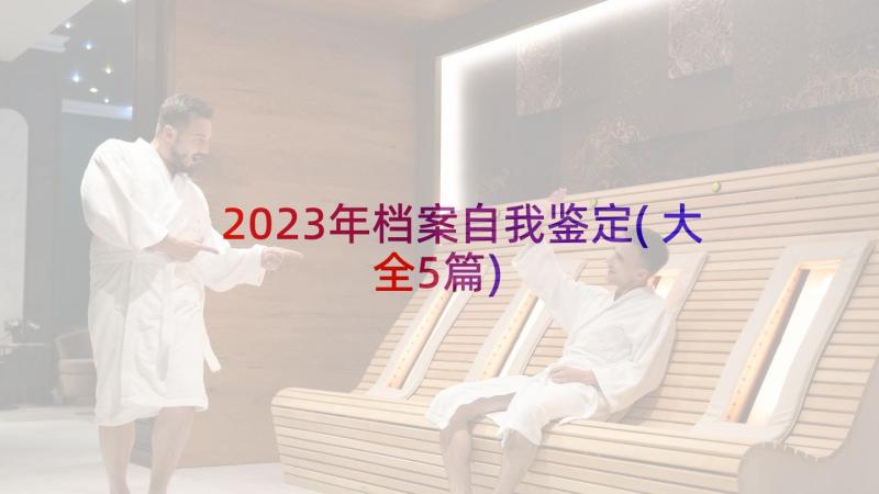 2023年档案自我鉴定(大全5篇)